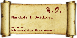 Mandzák Ovidiusz névjegykártya